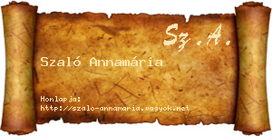 Szaló Annamária névjegykártya